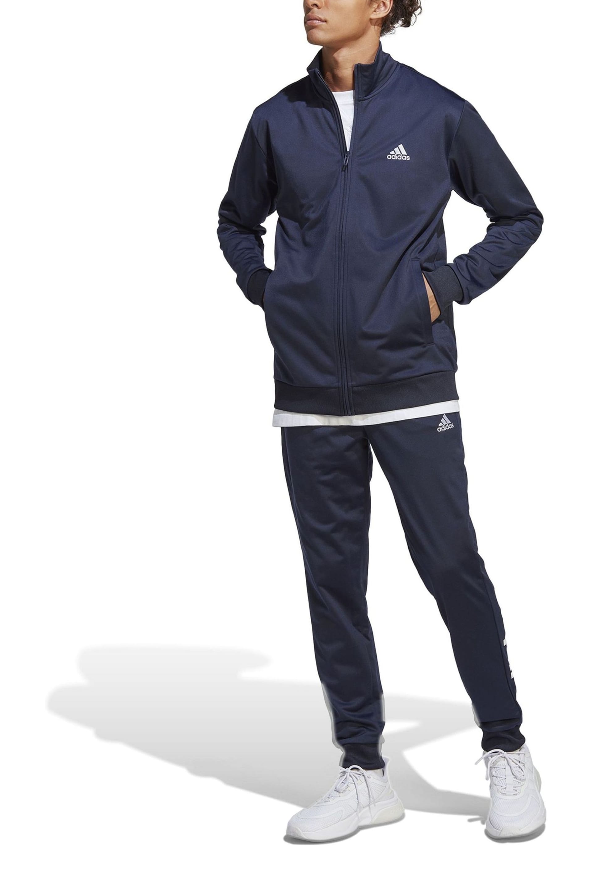 adidas Blue Sportswear Linear Logo Tricot Tracksuit - Image 4 of 8
