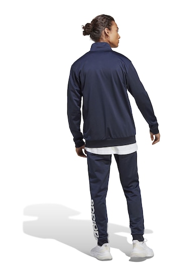 adidas Blue Sportswear Linear Logo Tricot Tracksuit