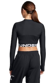 Under Armour Black Heat Gear Rib 1/4 Zip Sweat Top - Image 2 of 4