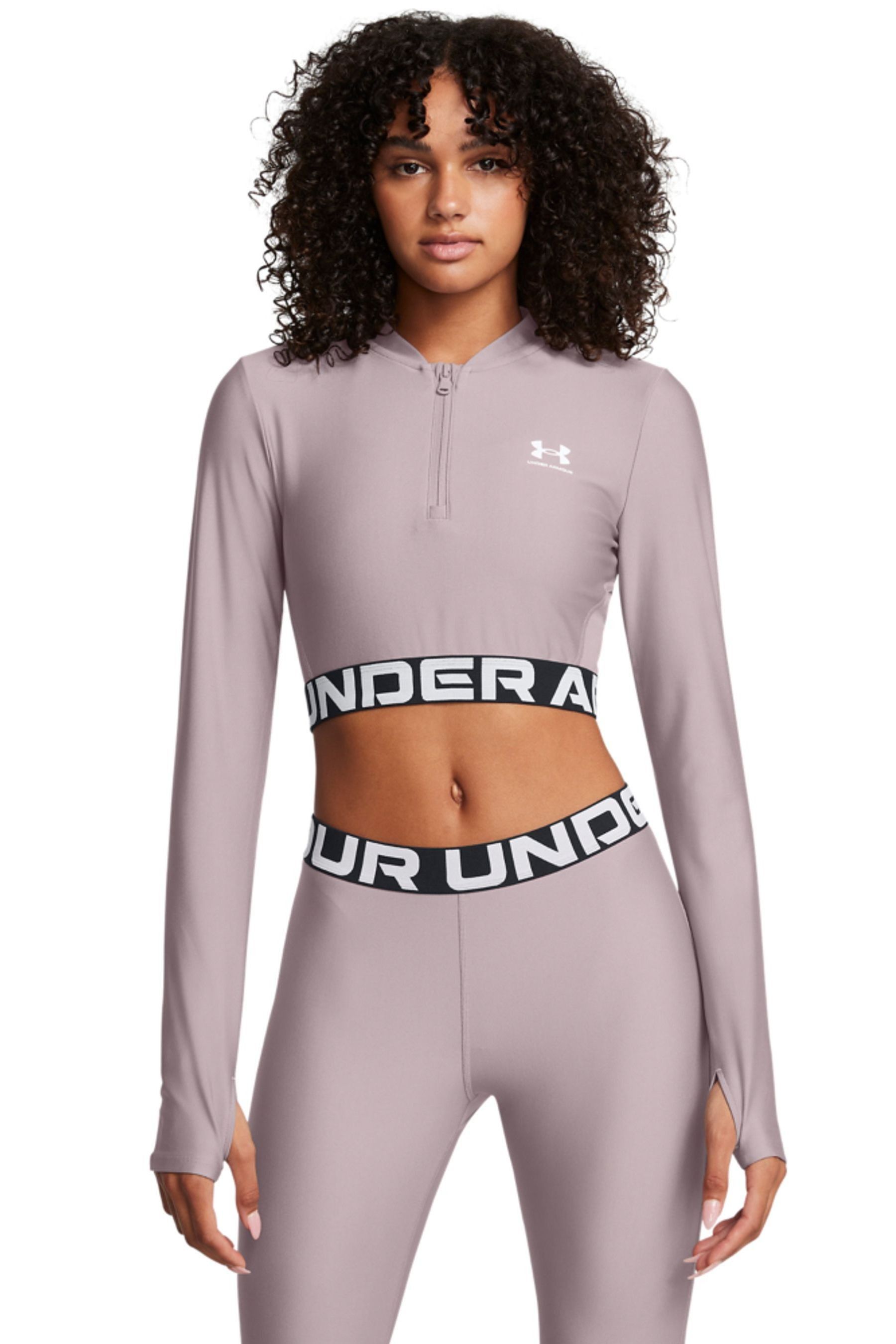 Buy Under Armour Grey Heat Gear Rib 1 4 Zip Sweat Top from the Next UK online shop