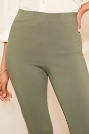 Friends Like These Khaki Green Cropped Comfort Scultping Stretch Trousers - Image 2 of 4