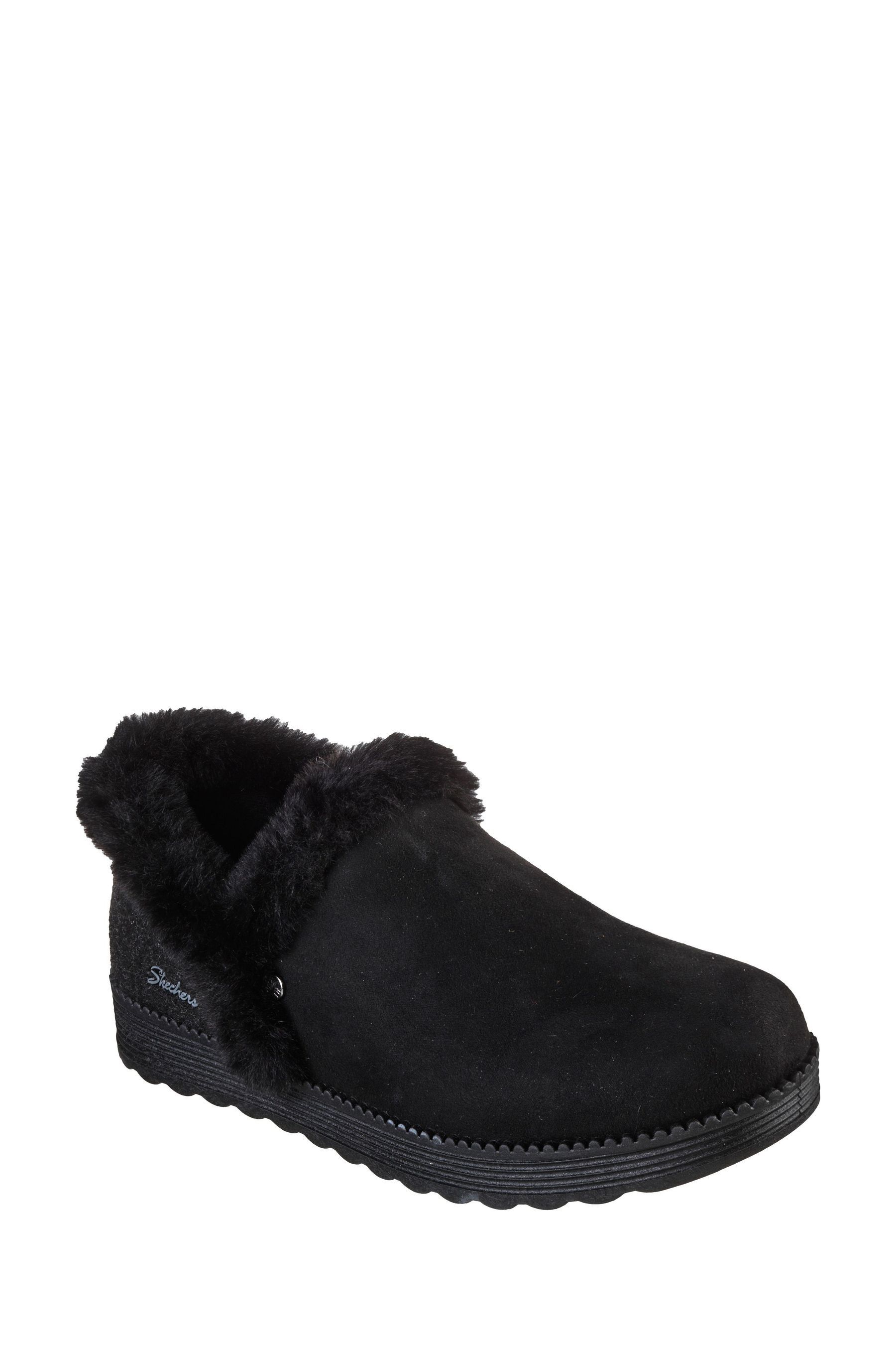 Buy Skechers Black Faux Fur Slip On Booties from the Next UK