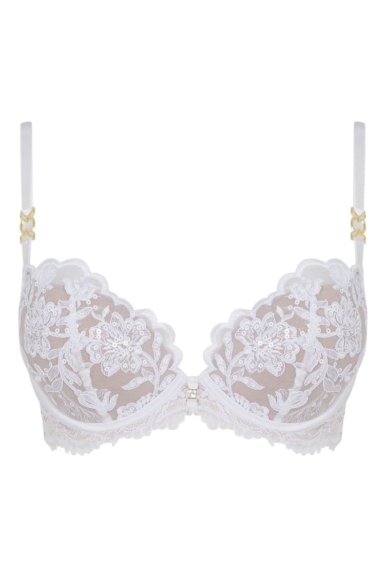 Ann Summers White The Icon Sequin Plunge Bra - Image 4 of 4