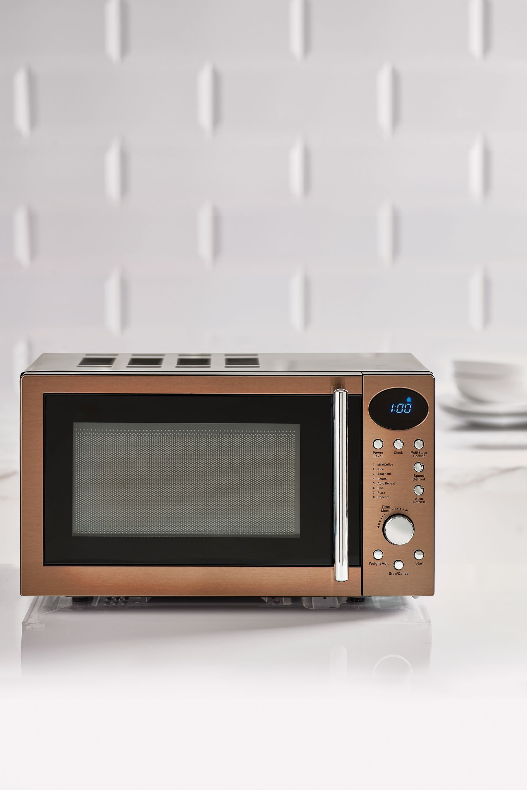Copper and white clearance microwave