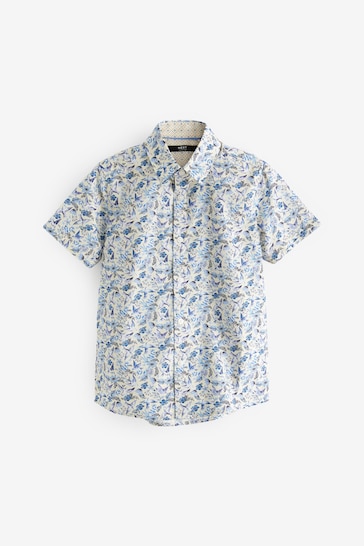 Blue Short Sleeve All-Over Print Shirt (3-12yrs)