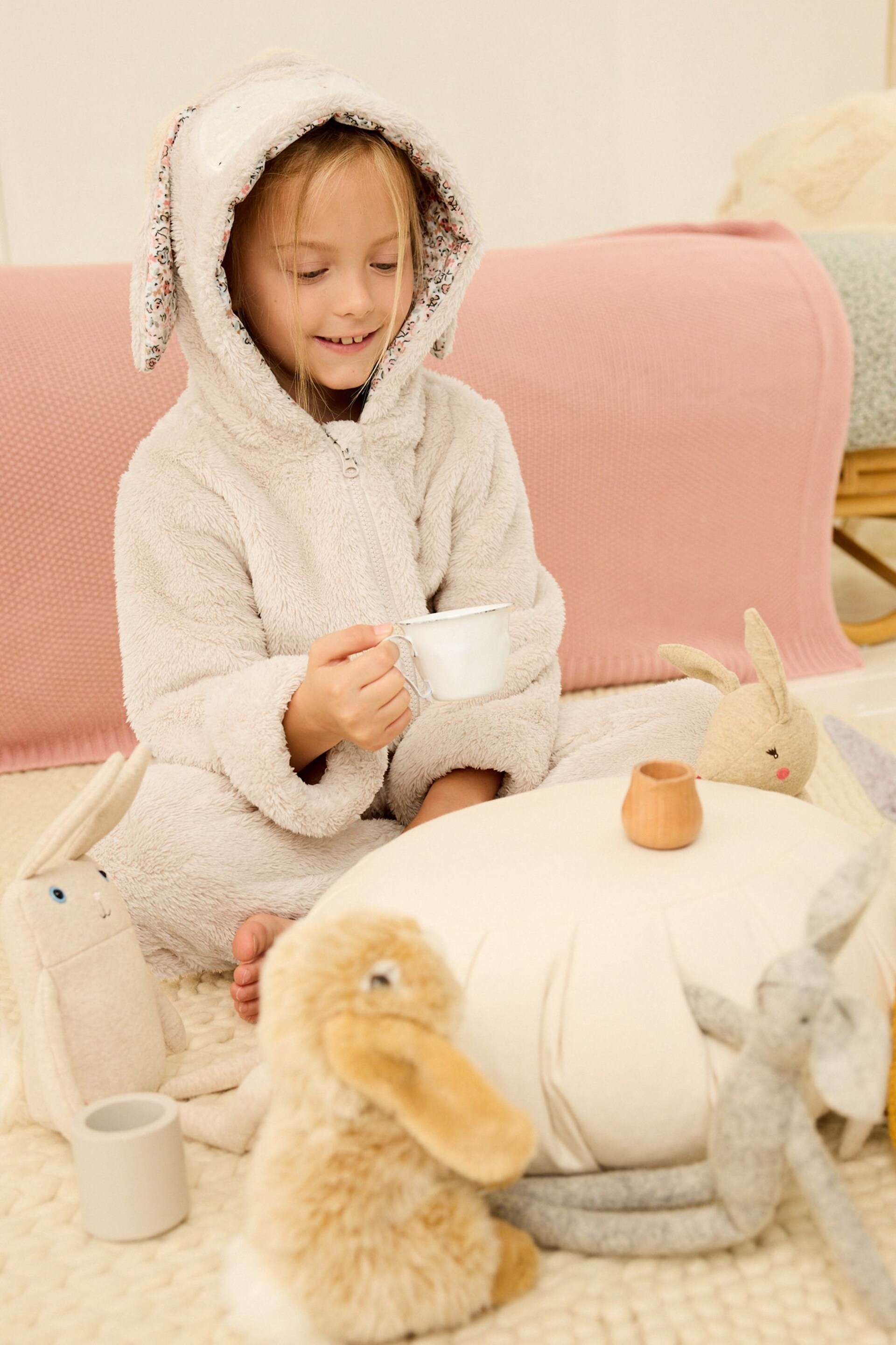 Cream Bunny 3D Teddy Fleece Borg All-In-One (12mths-16yrs) - Image 2 of 8