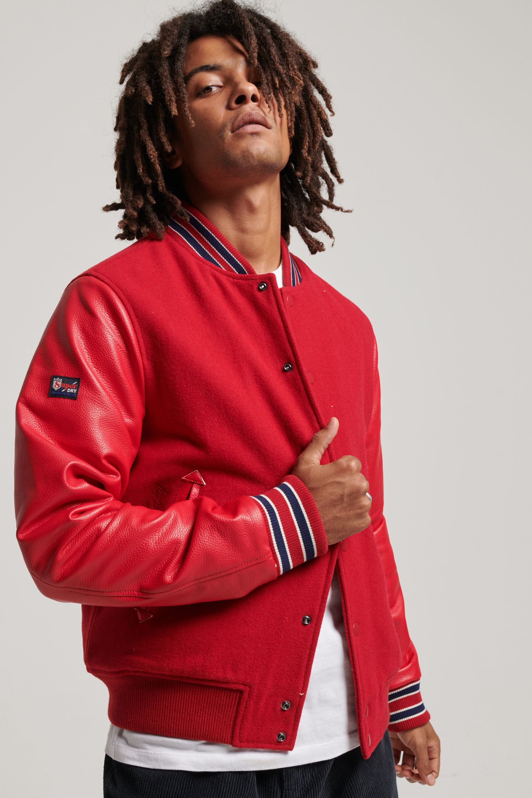 Buy Superdry Red Vintage College Varsity Bomber Jacket from Next Austria