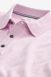 Pink Marl Regular Fit Knitted Polo Shirt - Image 6 of 7
