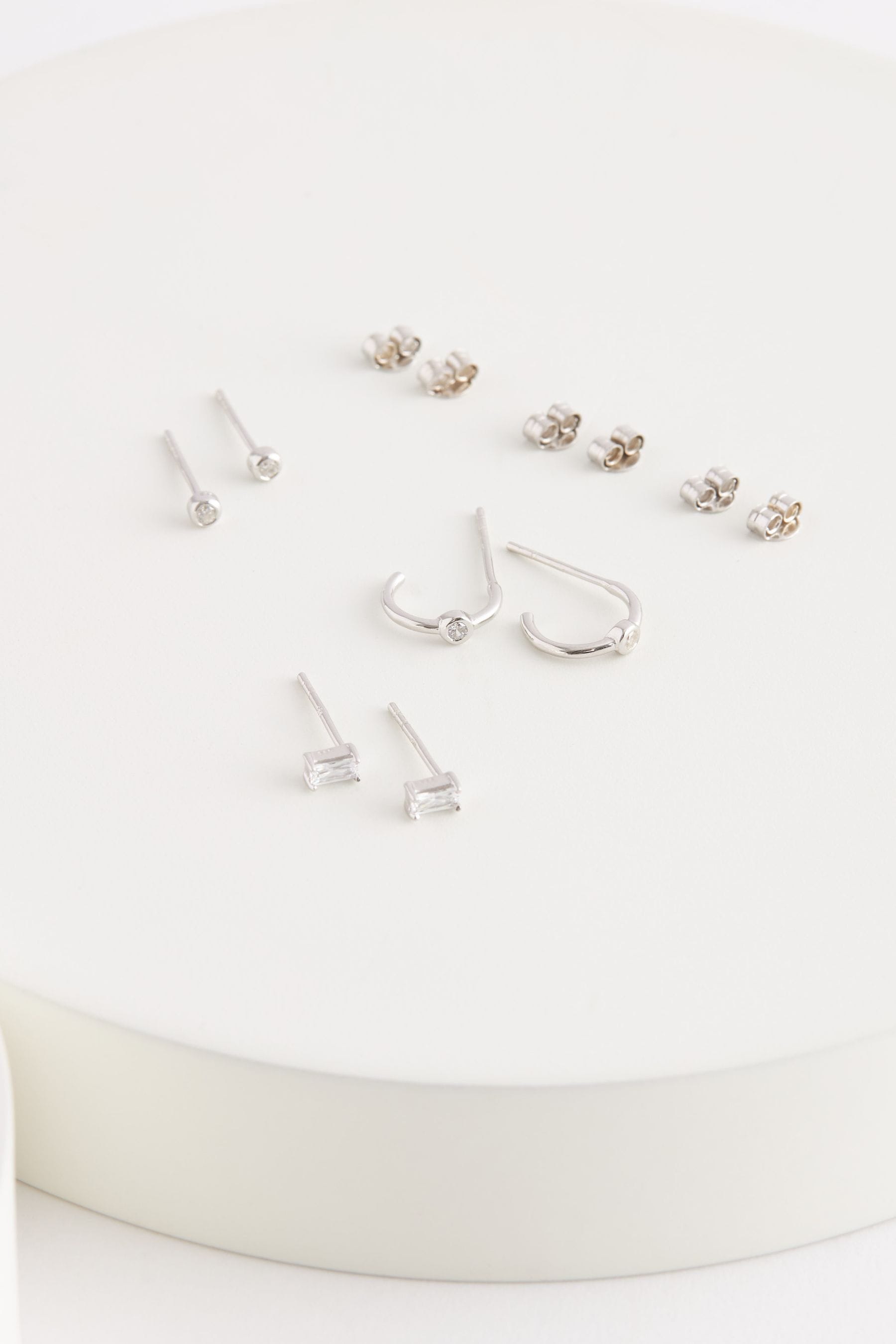 Sterling silver top stud earrings pack
