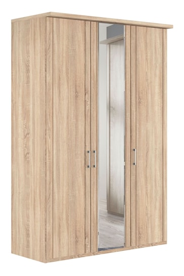 Wiemann Rustic oak Torquay 1.5m Wood and Mirror 3 Door hinged Semi-fitted Wardrobe