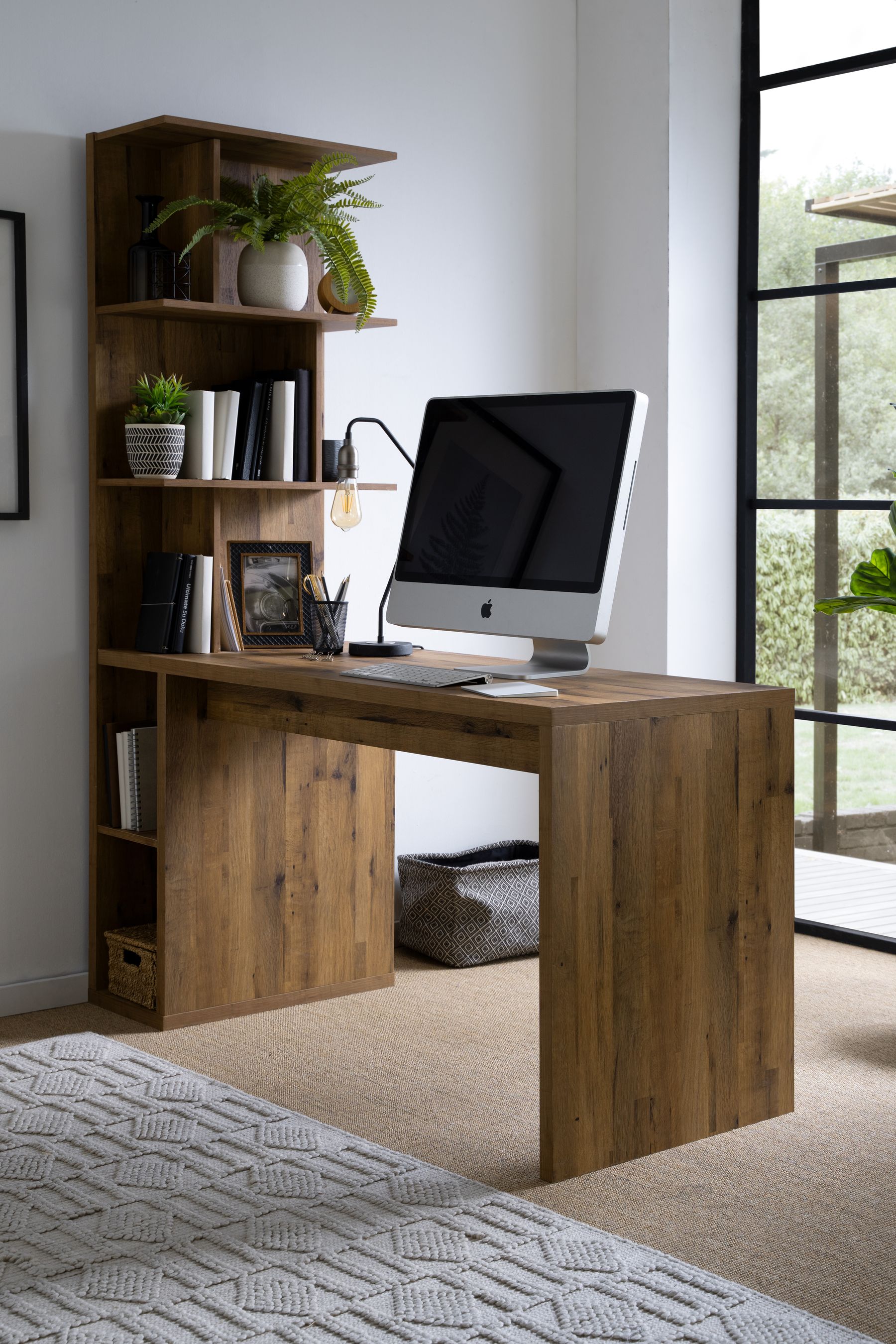 Dark oak cheap wood desk