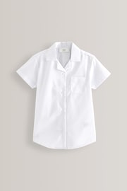 White 2 Pack Short Sleeve Revere Collar School Shirts (3-17yrs) - Image 3 of 5