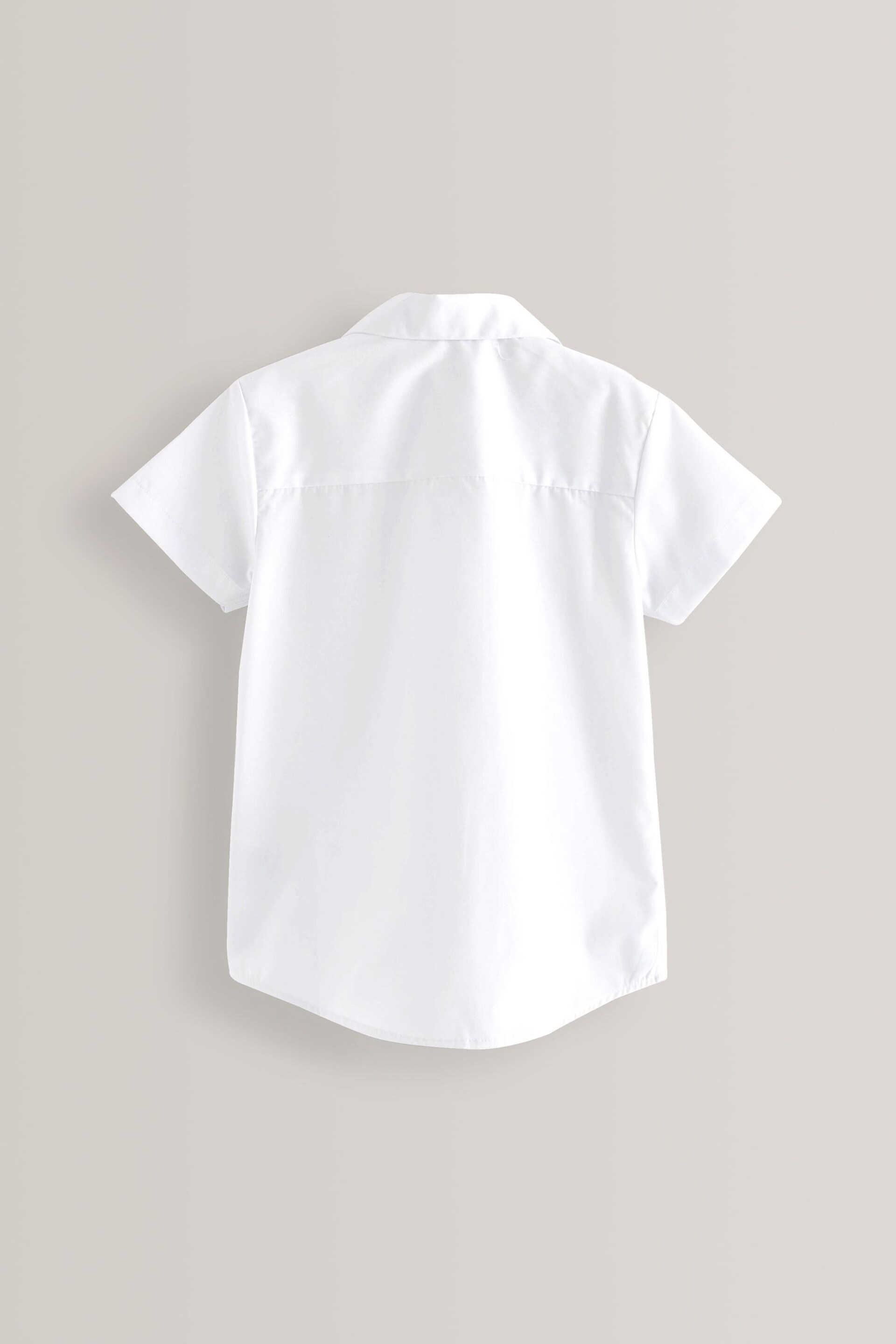 White 2 Pack Short Sleeve Revere Collar School Shirts (3-17yrs) - Image 5 of 6
