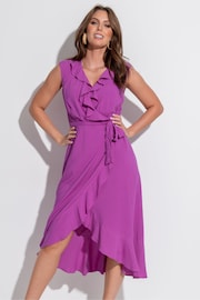 Pour Moi Purple Midaxi Wrap Dress - Image 3 of 6
