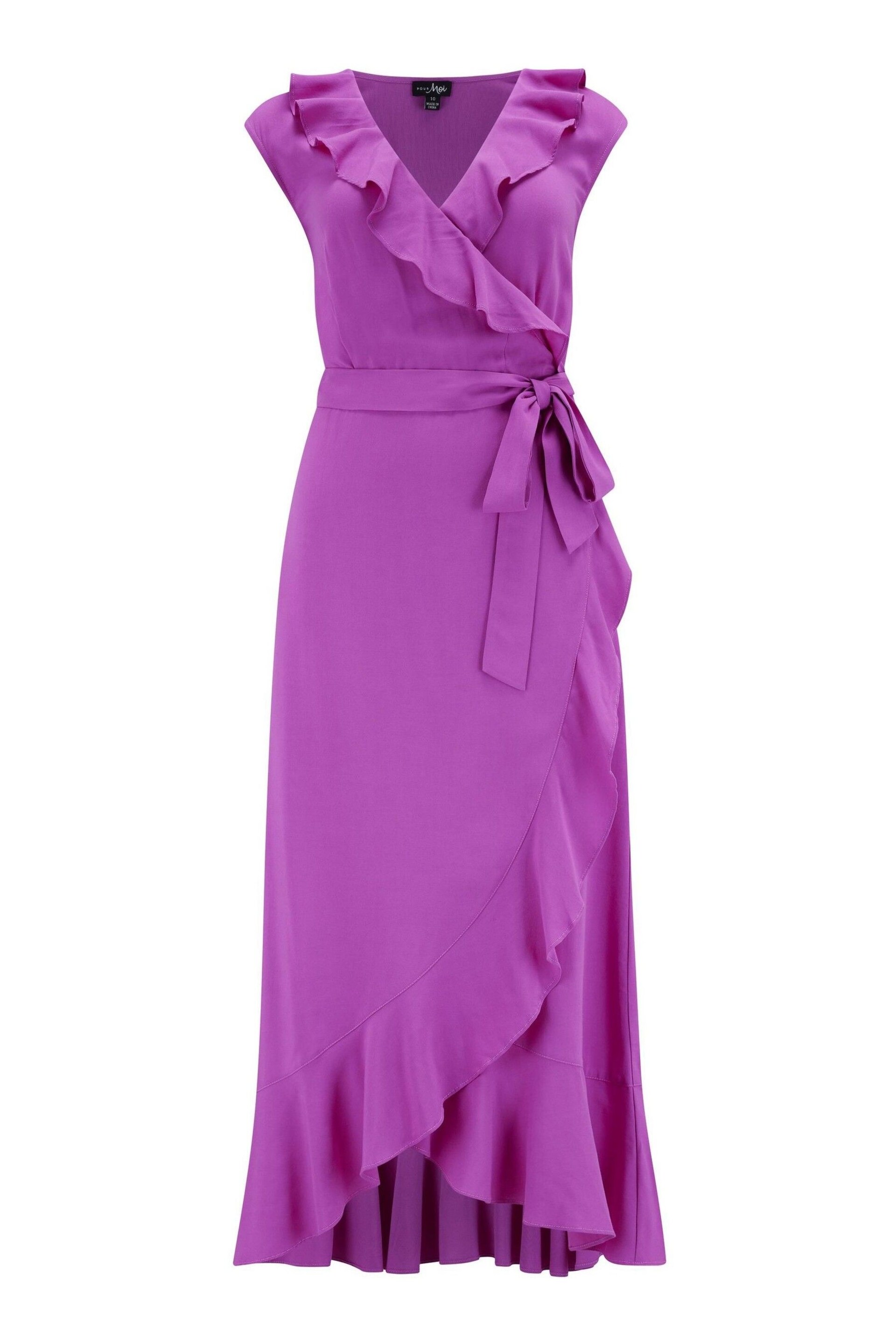 Pour Moi Purple Midaxi Wrap Dress - Image 5 of 6