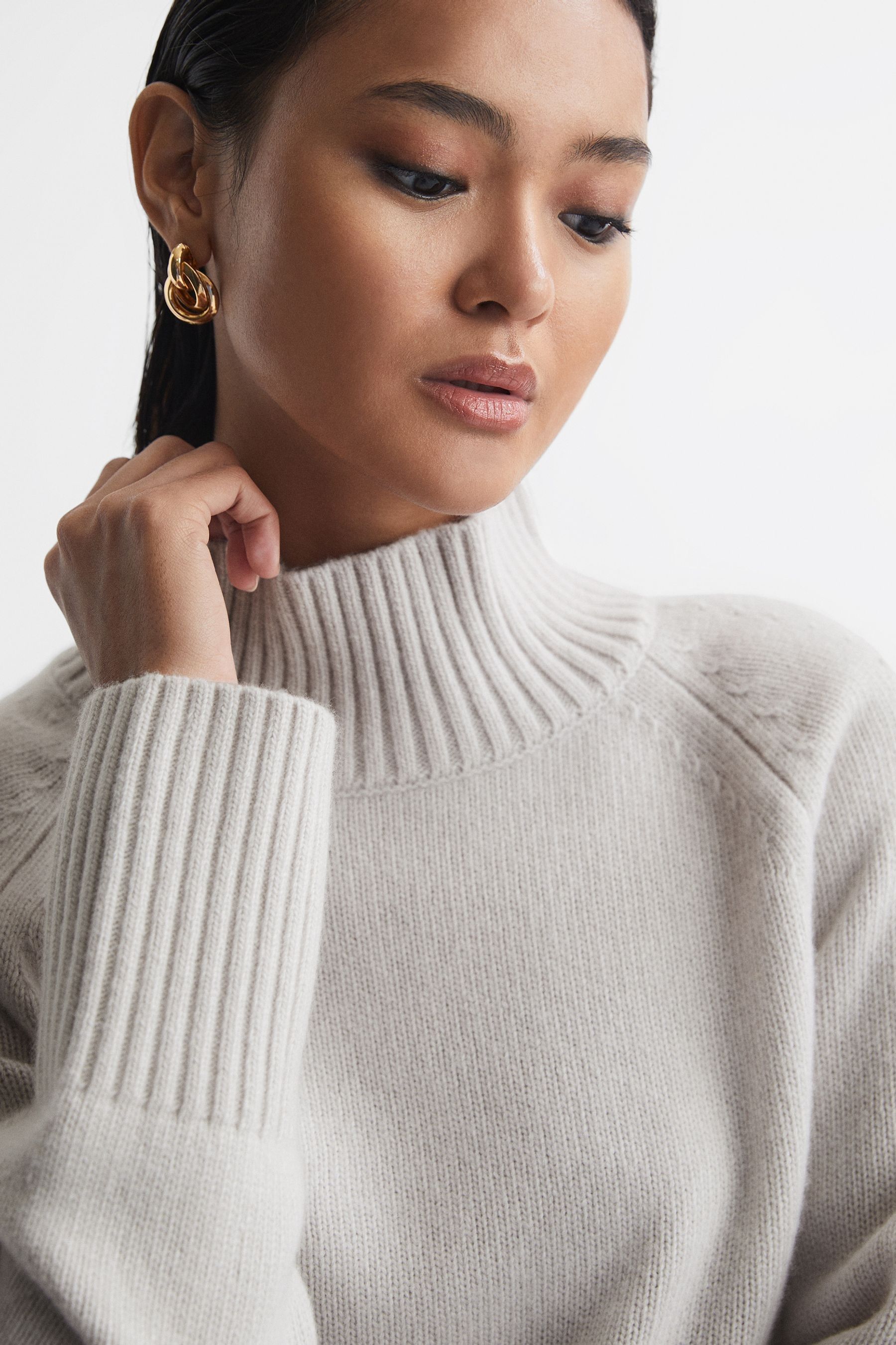 Cashmere funnel neck jumper outlet
