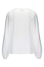 Pour Moi White Stacie Fuller Bust Embroidered Woven Long Sleeve Blouse - Image 4 of 4