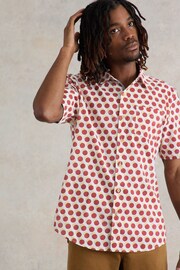 White Stuff Red Retro Spot Printed Shirt - Image 1 of 7