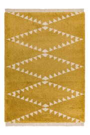 Asiatic Rugs Mustard Yellow Rocco Flags Ultra Soft Rug - Image 1 of 4