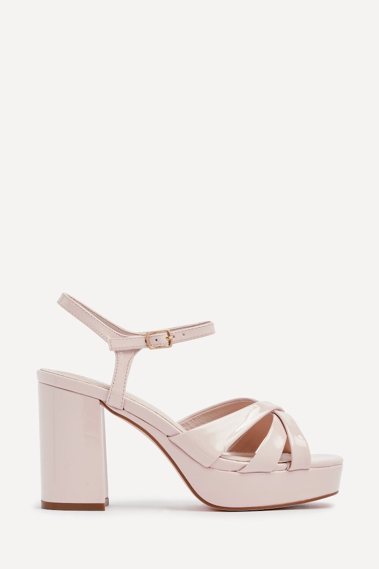 Linzi Nude Keliah Platform Cross-Over Strap Block Heeled Sandals - Image 2 of 5