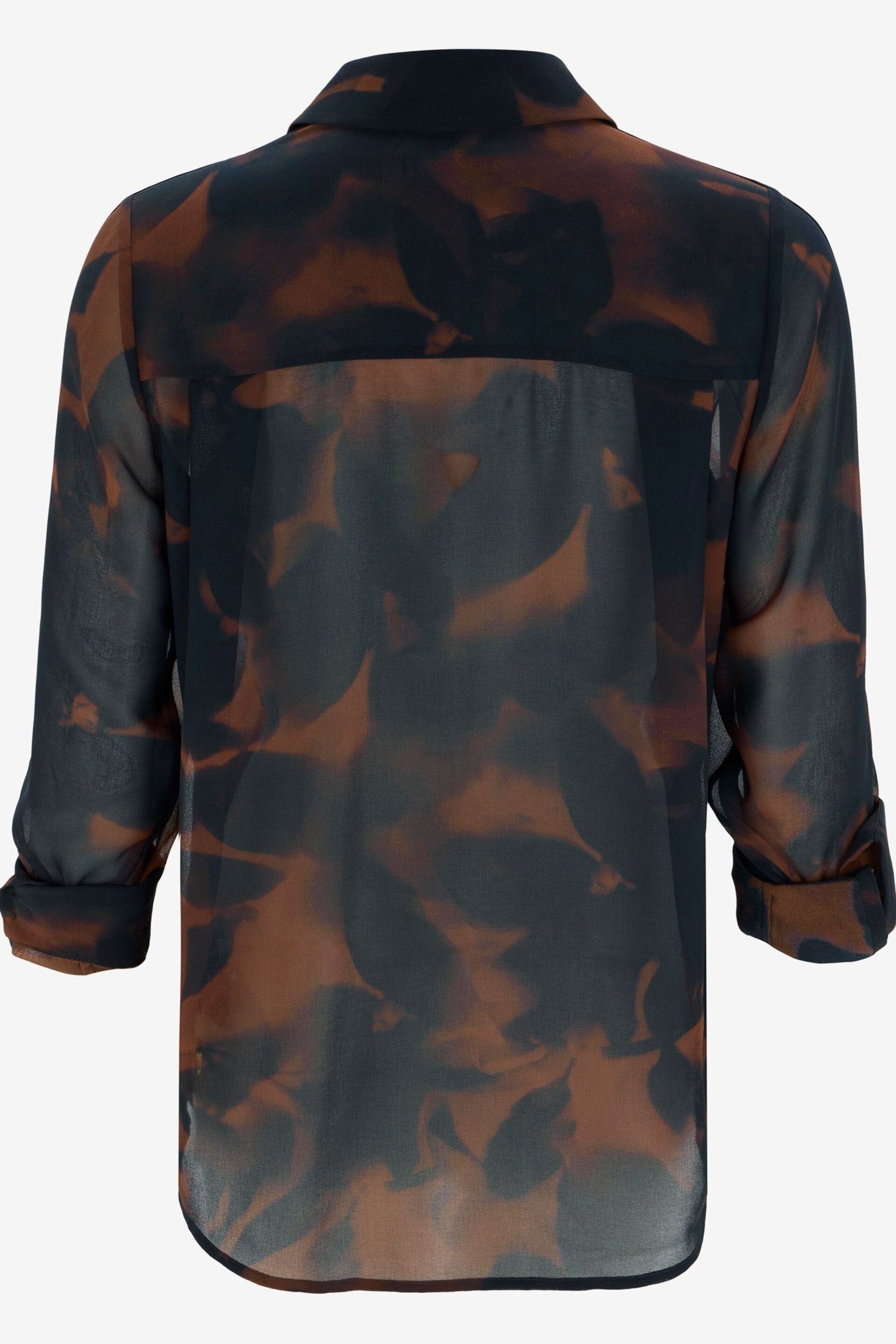 Mint Velvet Brown Abstract Print Shirt - Image 4 of 4