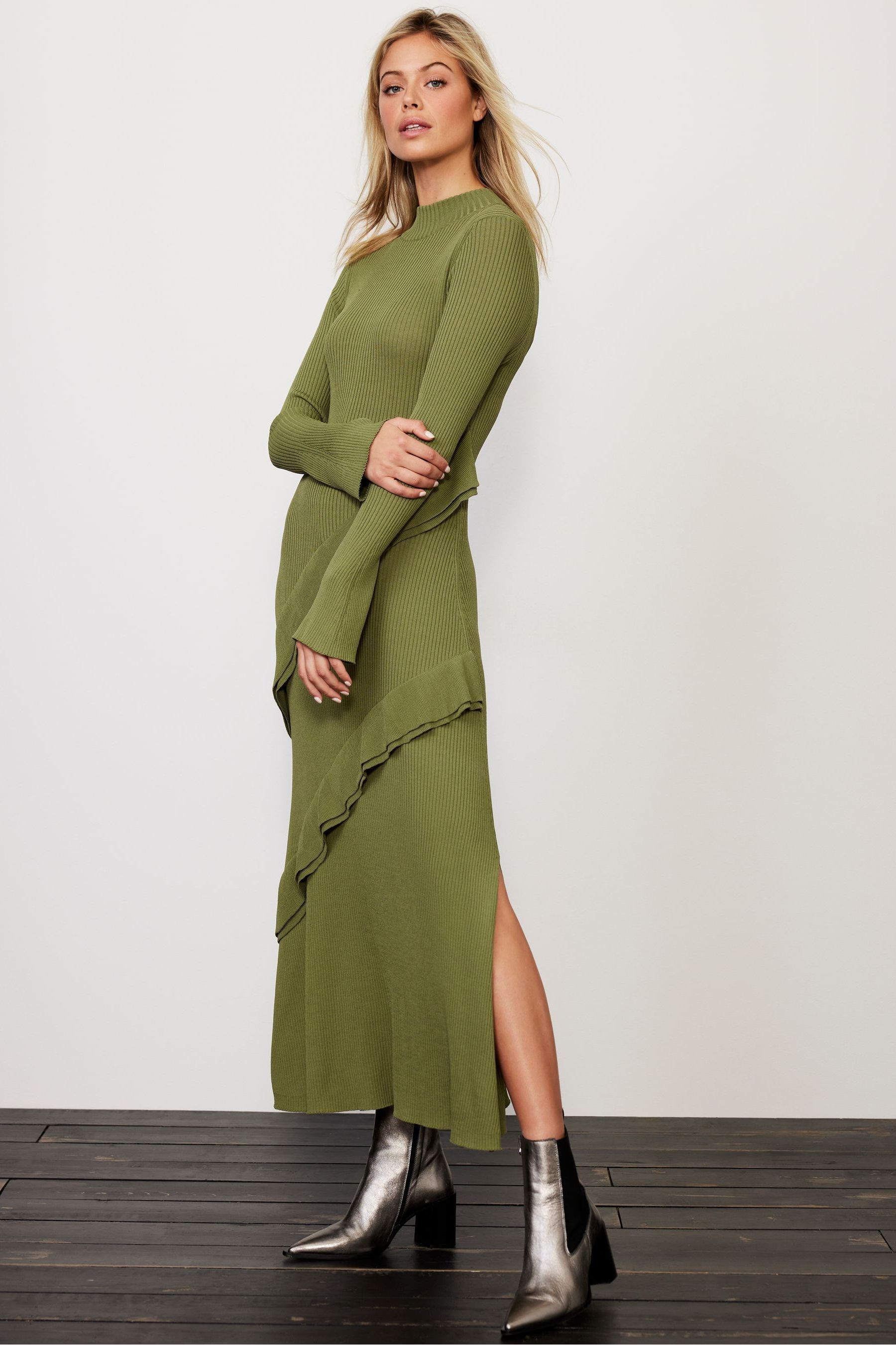 Mint green ruffle dress sale