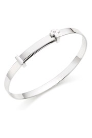 Beaverbrooks Children's Mini B Silver Diamond Cross Bangle - Image 1 of 3