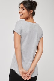 Grey Marl Round Neck Cap Sleeve T-Shirt - Image 2 of 5