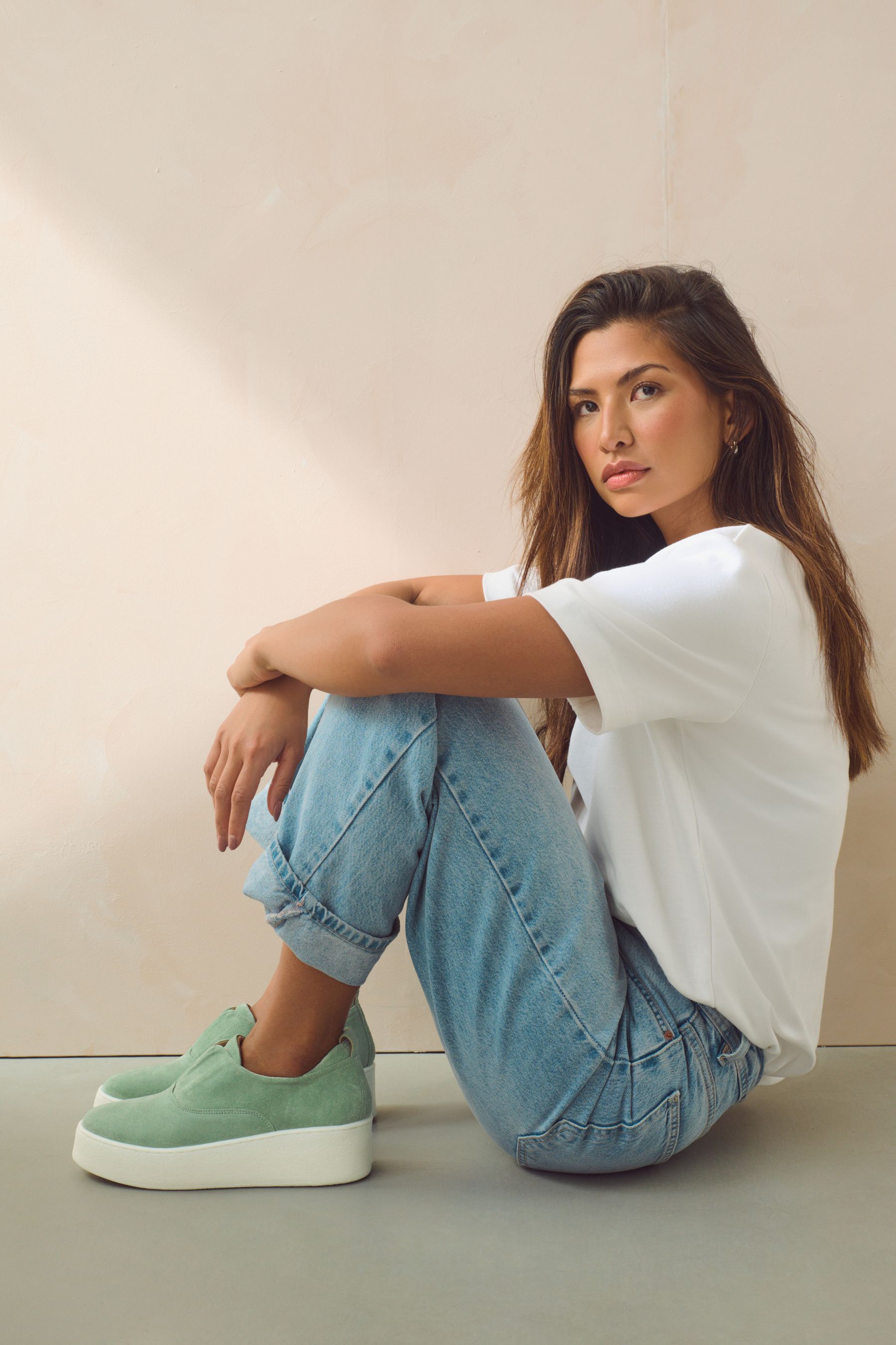Green slip on trainers store