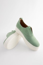 Green Slip On Signature Forever Comfort® Leather Chunky Wedge Platform Trainers - Image 5 of 7