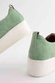 Green Slip On Signature Forever Comfort® Leather Chunky Wedge Platform Trainers - Image 6 of 6