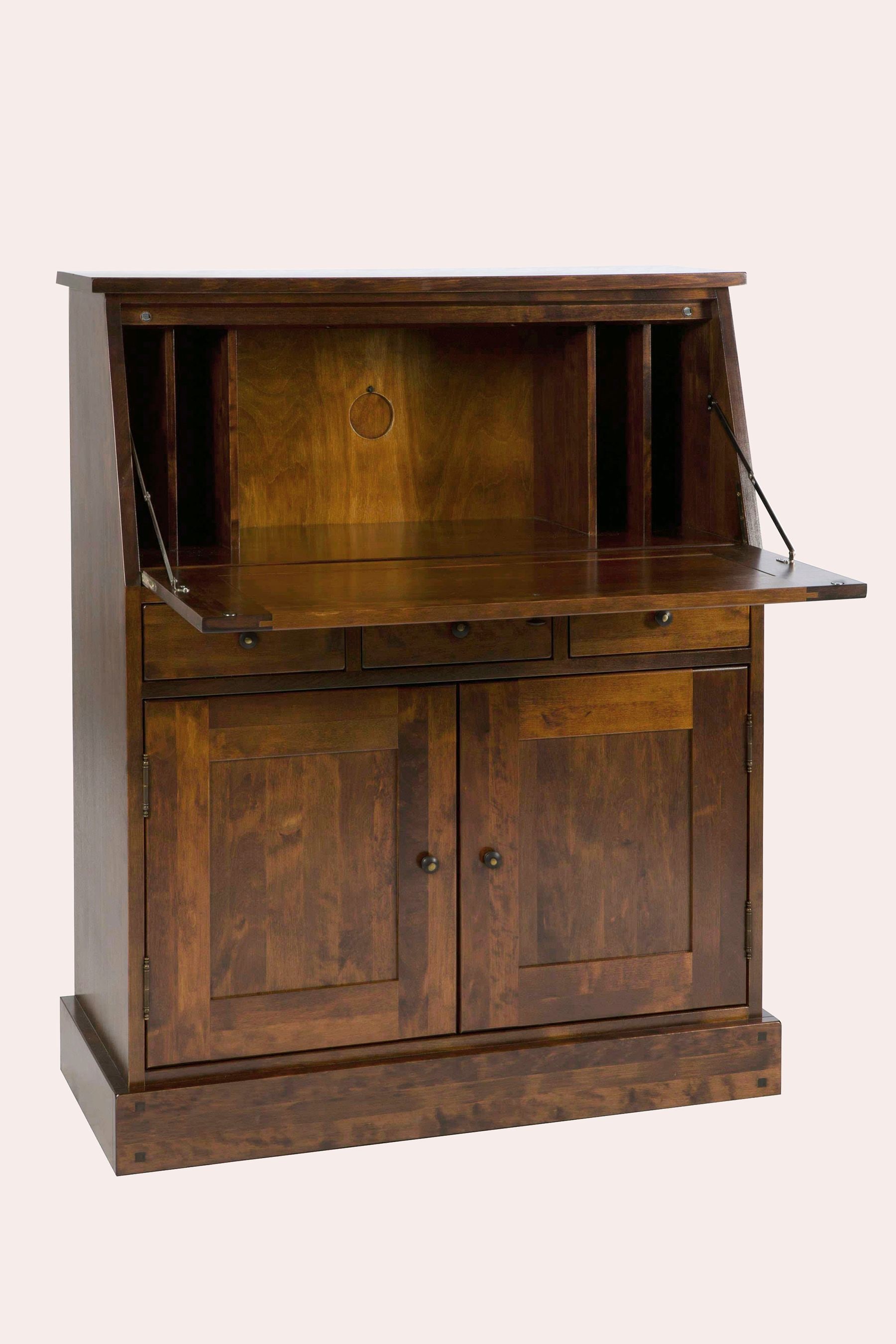 Dark wood deals secretary desk