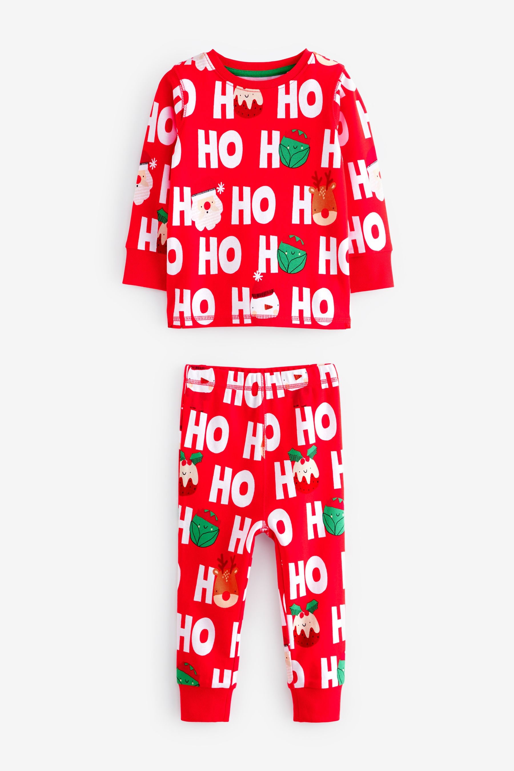 Buy Red HoHoHo 100 Cotton Christmas Snuggle Pyjamas 9mths 12yrs from Next Australia