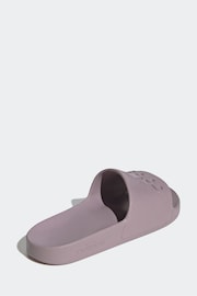 adidas Purple Sportswear Adilette Aqua Slides - Image 3 of 9