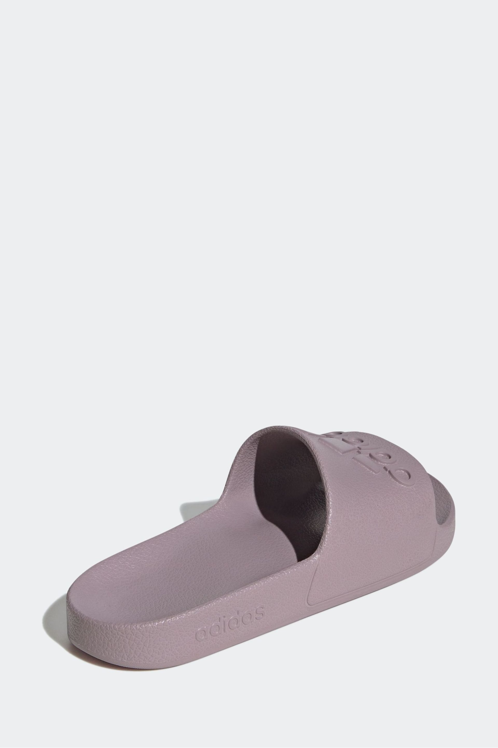 adidas Purple Sportswear Adilette Aqua Slides - Image 3 of 9