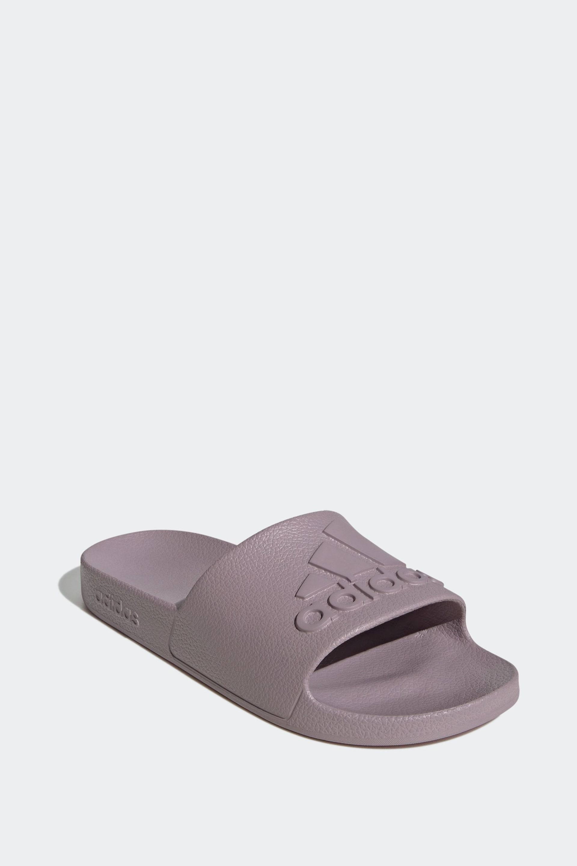 adidas Purple Sportswear Adilette Aqua Slides - Image 4 of 9