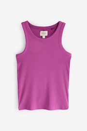 Purple Rib Vest Short 100% Cotton Pyjamas Set - Image 2 of 5