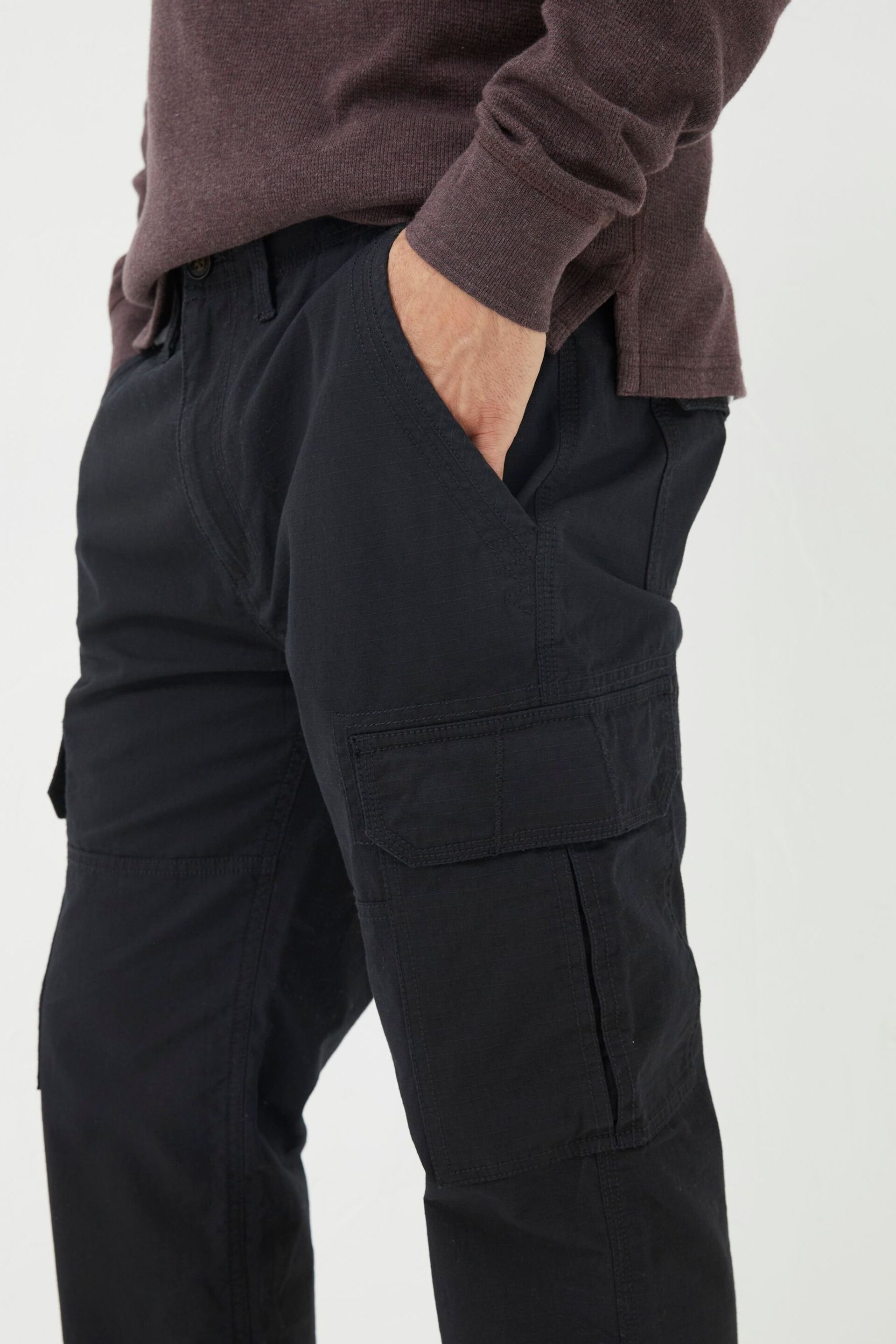 FatFace Black Ripstop Cargo Trousers - Image 4 of 5