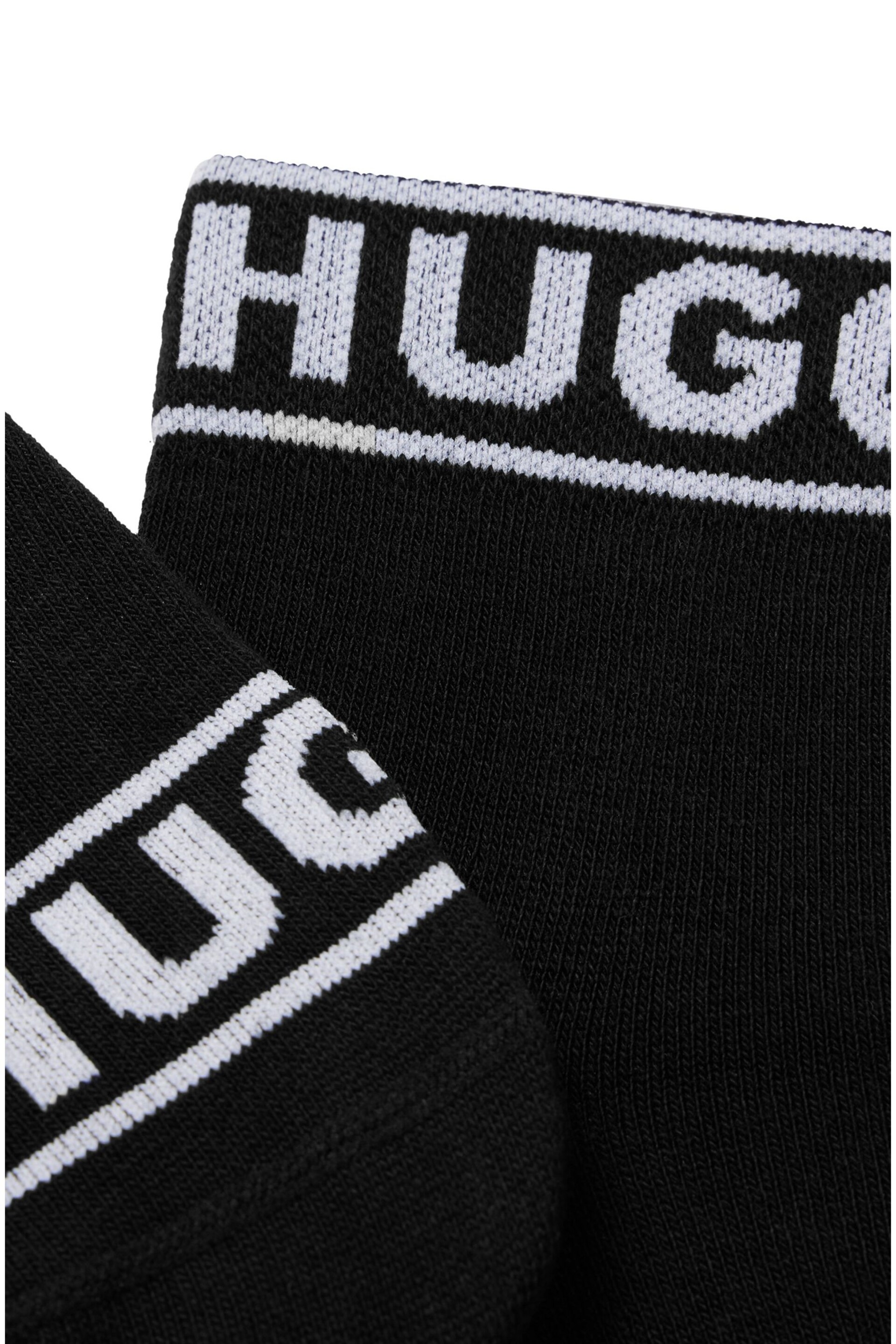 HUGO Logo Ankle 2 Pack Socks - Image 2 of 3