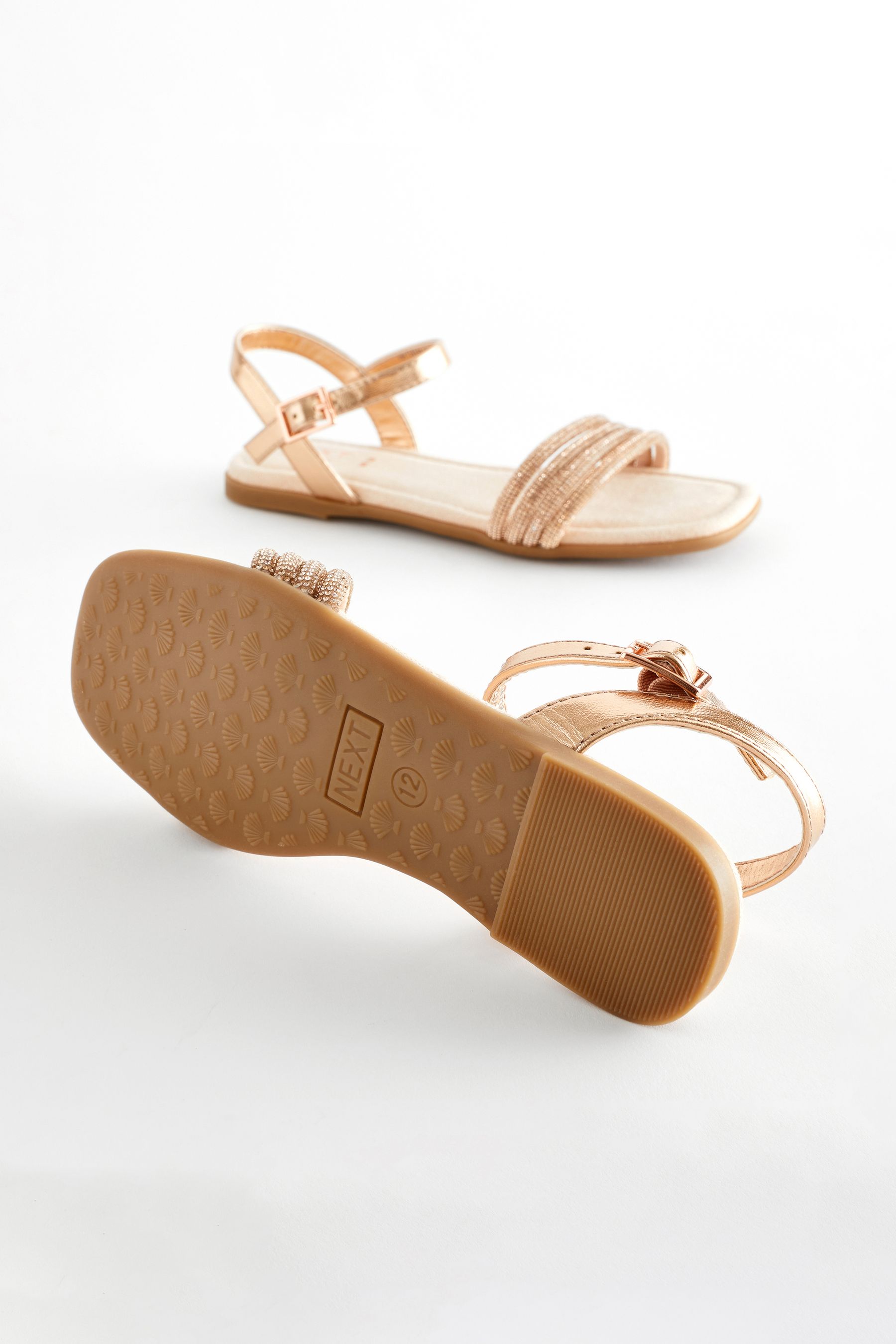Next rose gold sandals discount