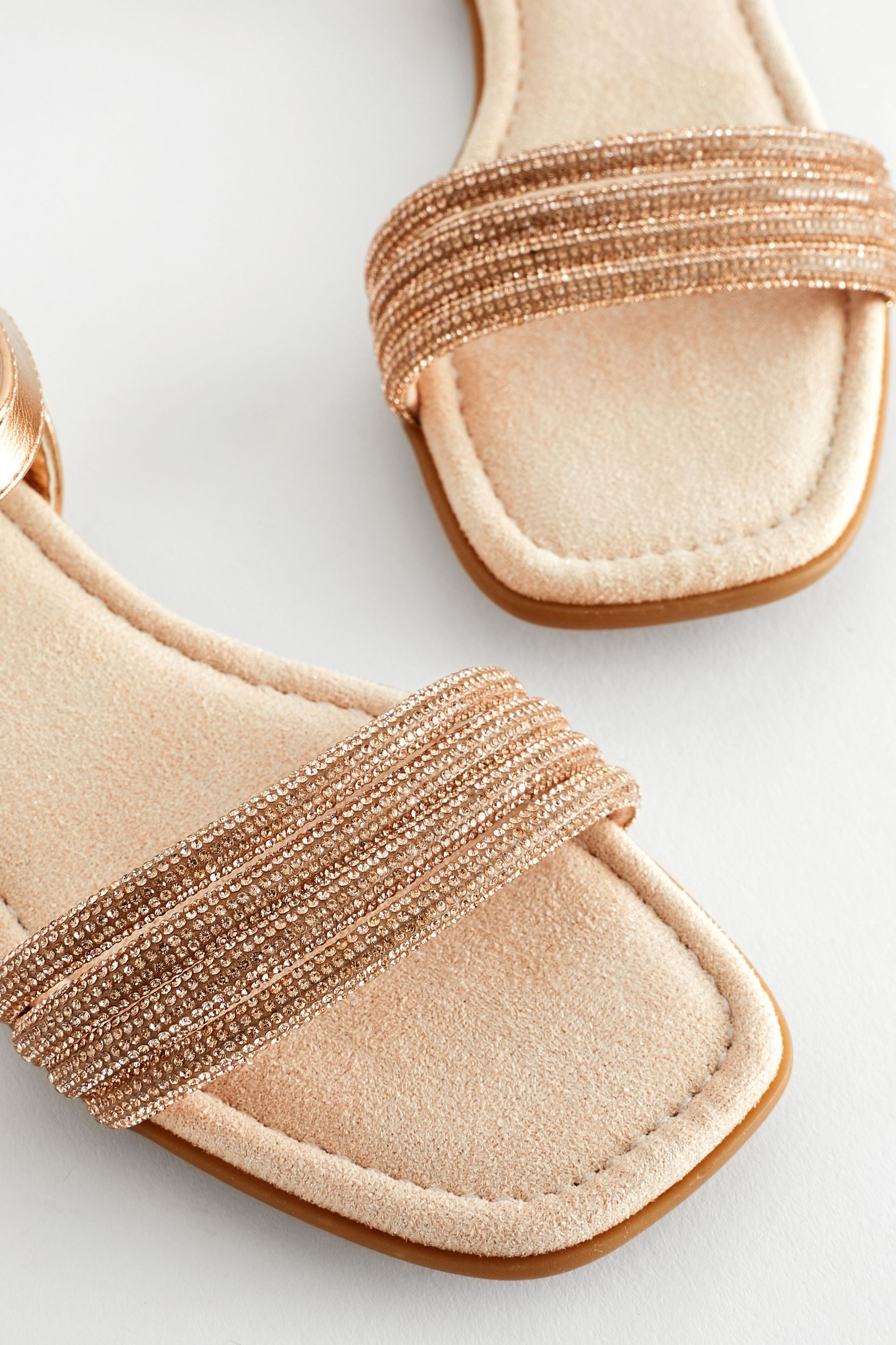 Buy Rose Gold Glitter Occasion Sandals from Next Ireland