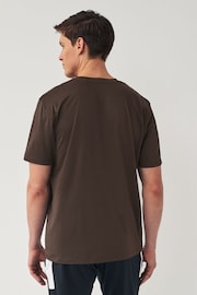 Chocolate Brown Active Gym and Training Textured T-Shirt - Image 4 of 8