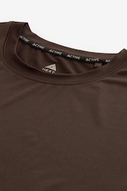 Chocolate Brown Active Gym and Training Textured T-Shirt - Image 7 of 8