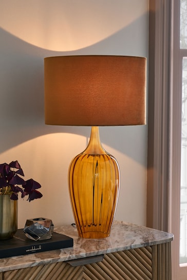Amber Orange Hampton Table Lamp
