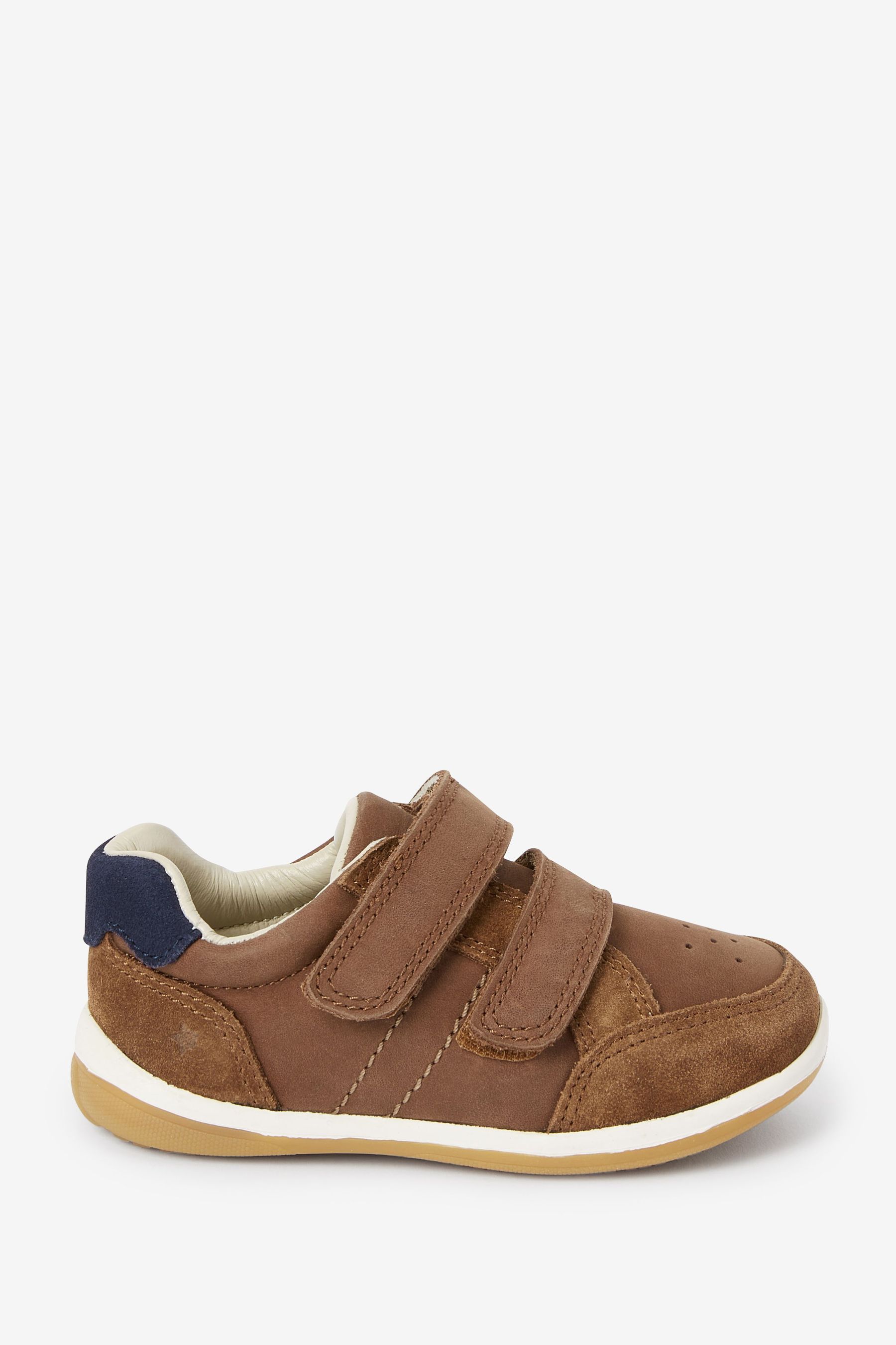Buy Tan Brown Wide Fit G Touch Fastening Leather First Walker Baby Shoes from Next Luxembourg