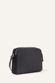 Accessorize Black Leather Double Zip Cross-Body Bag - Image 3 of 4