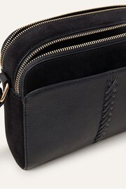 Accessorize Black Leather Double Zip Cross-Body Bag - Image 4 of 4