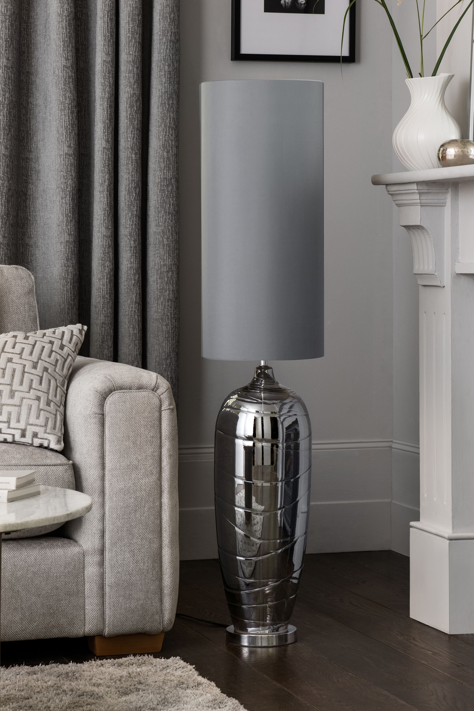 Tall grey floor lamp new arrivals