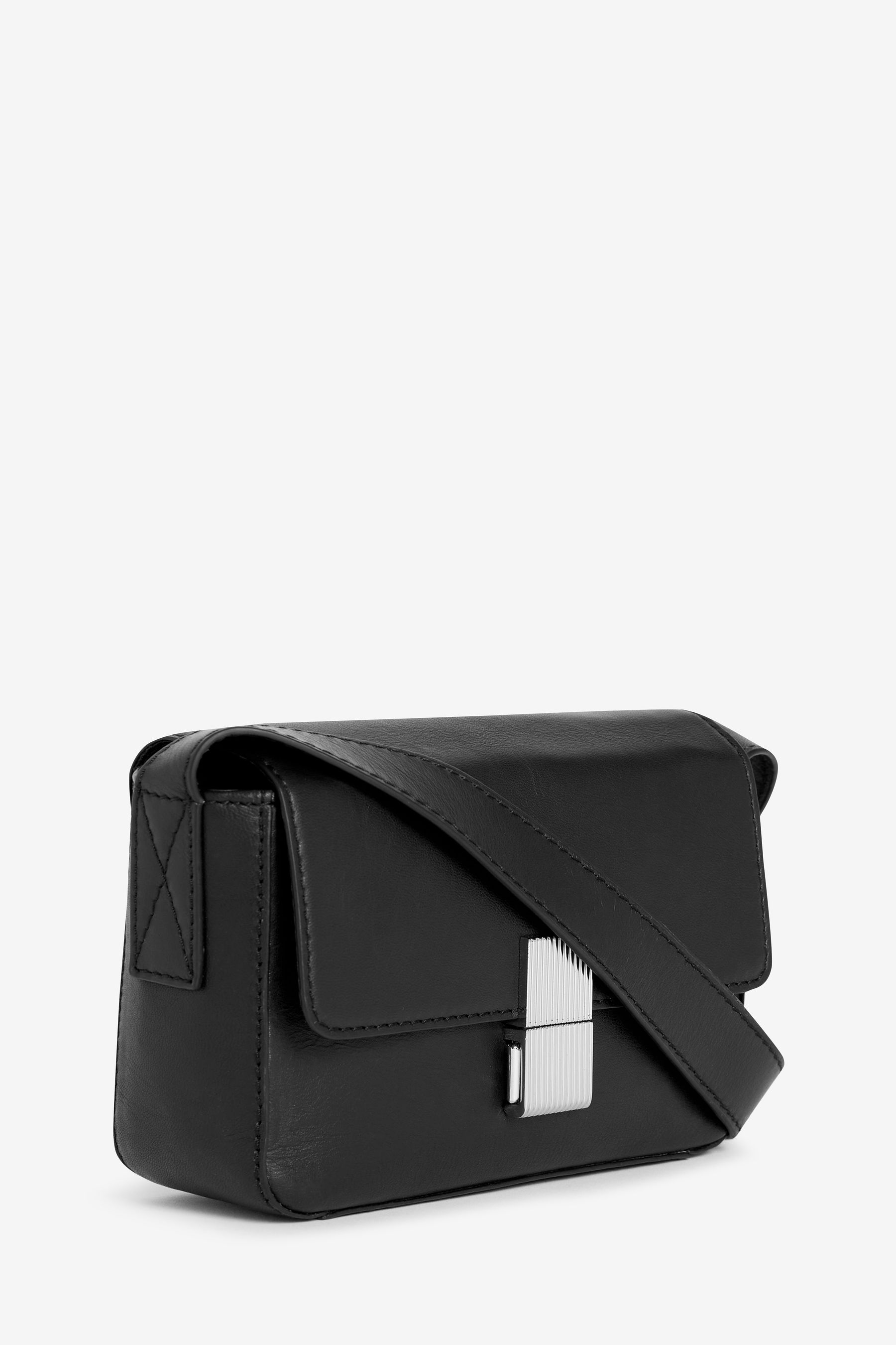 Buy Black Small Leather Lock Cross Body Bag from Next Luxembourg