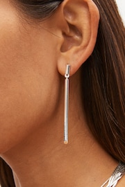 Silver Tone Bar Drop Earrings - Image 1 of 3